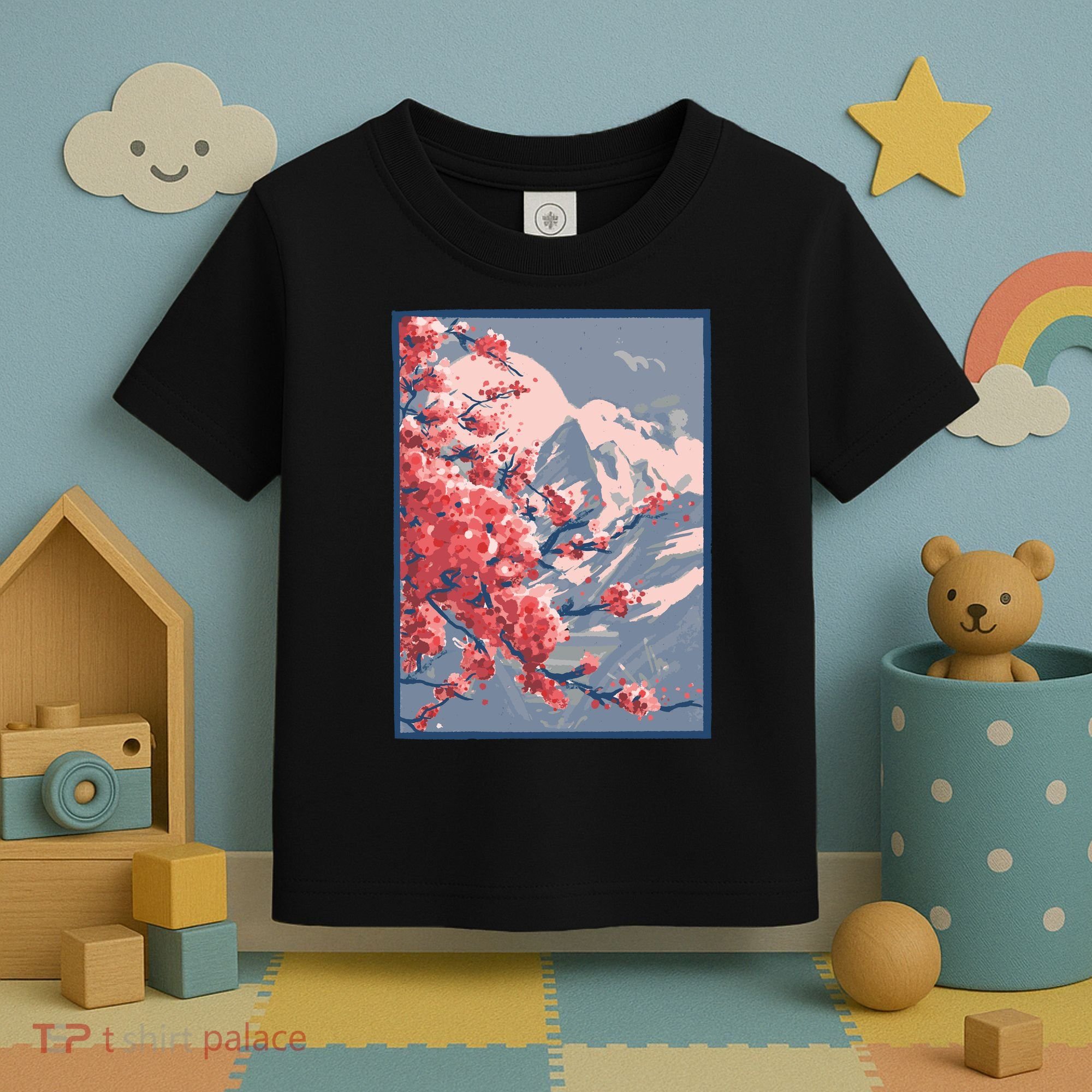 Japanese Cherry Blossom Mountain Toddler T-Shirt