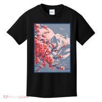 Japanese Cherry Blossom Mountain Kids T-Shirt thumb 0