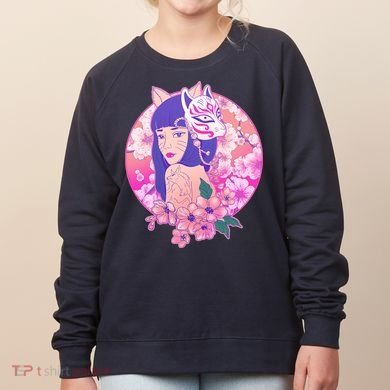 Japanese Cherry Blossoms Kitsune Fox Girl Women's Sweatshirt