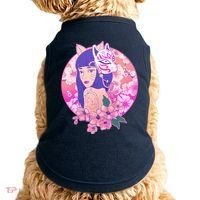 Japanese Cherry Blossoms Kitsune Fox Girl Doggie Tank thumb 0