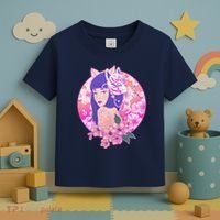Japanese Cherry Blossoms Kitsune Fox Girl Toddler T-Shirt thumb 3