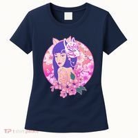 Japanese Cherry Blossoms Kitsune Fox Girl Women's T-Shirt thumb 0