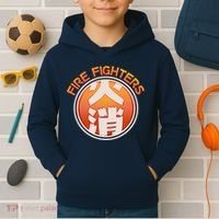 Japanese Fire Fighters - Fire Out Kids Hoodie thumb 2