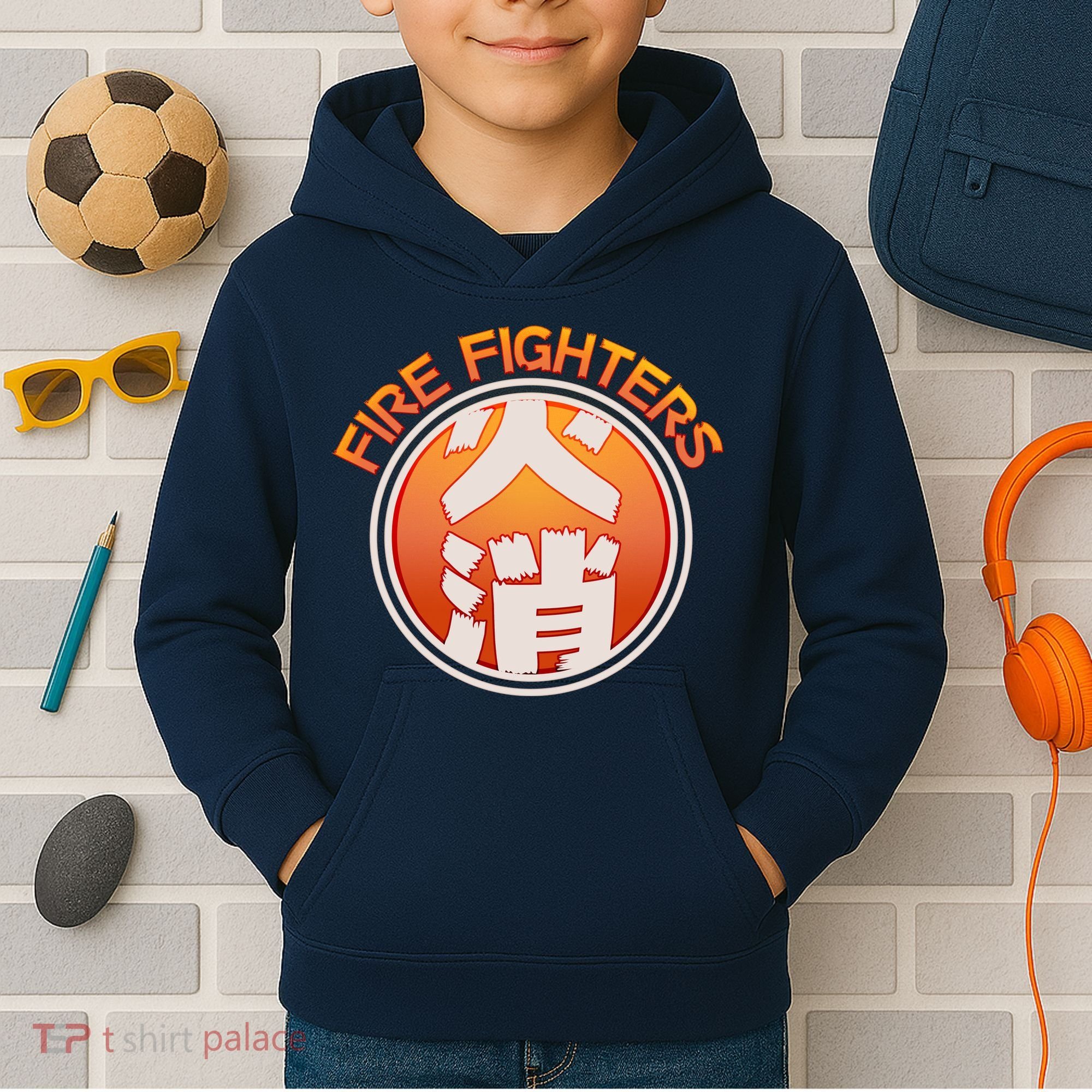 Japanese Fire Fighters - Fire Out Kids Hoodie