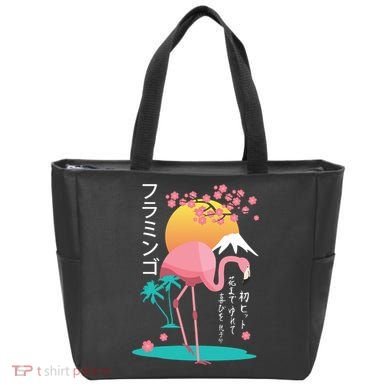 Japanese Flamingo Tote Bag