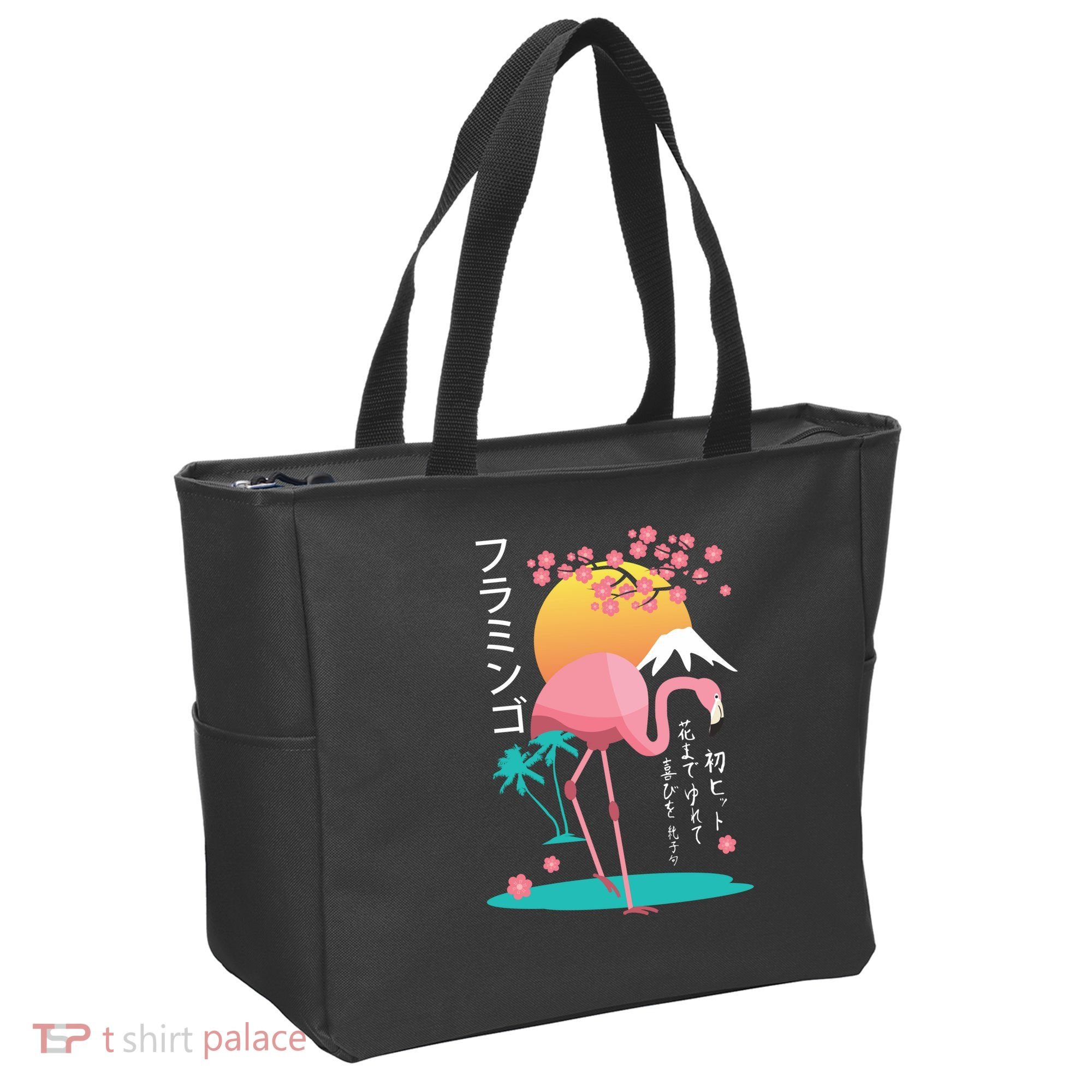 Japanese Flamingo Tote Bag
