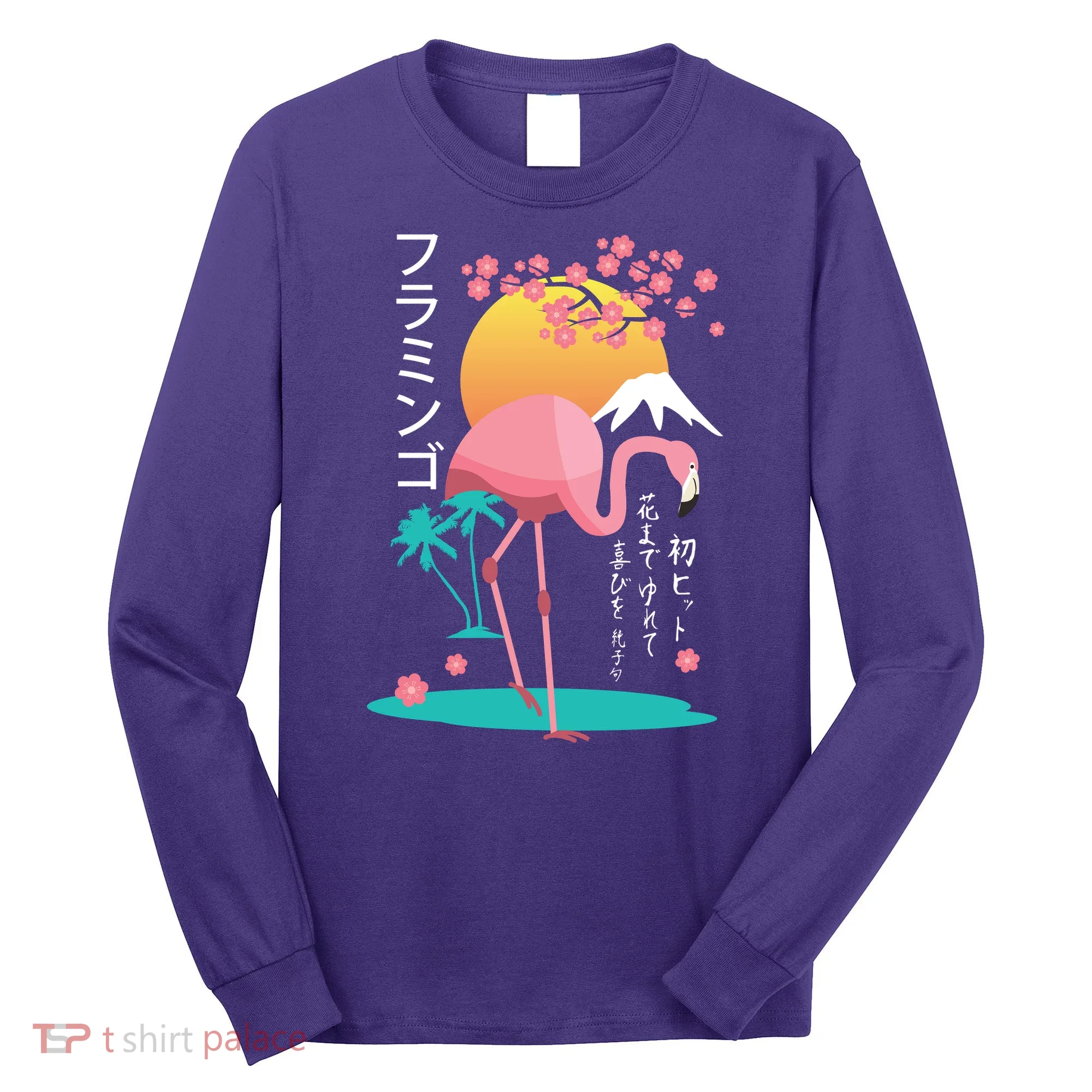 Japanese Flamingo Long Sleeve Shirt