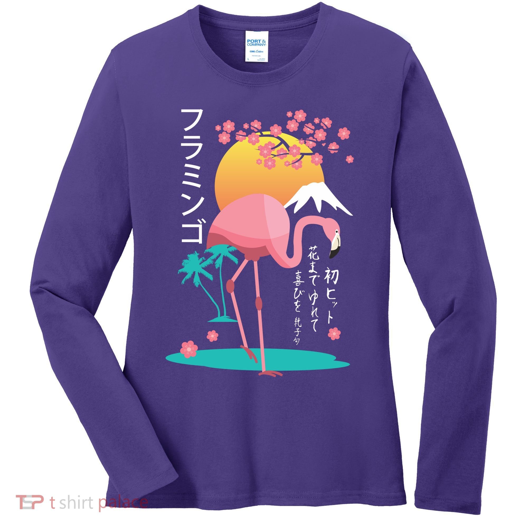 Japanese Flamingo Women's Long Sleeve Shirt