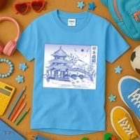 Japanese Garden Art Kids T-Shirt thumb 3