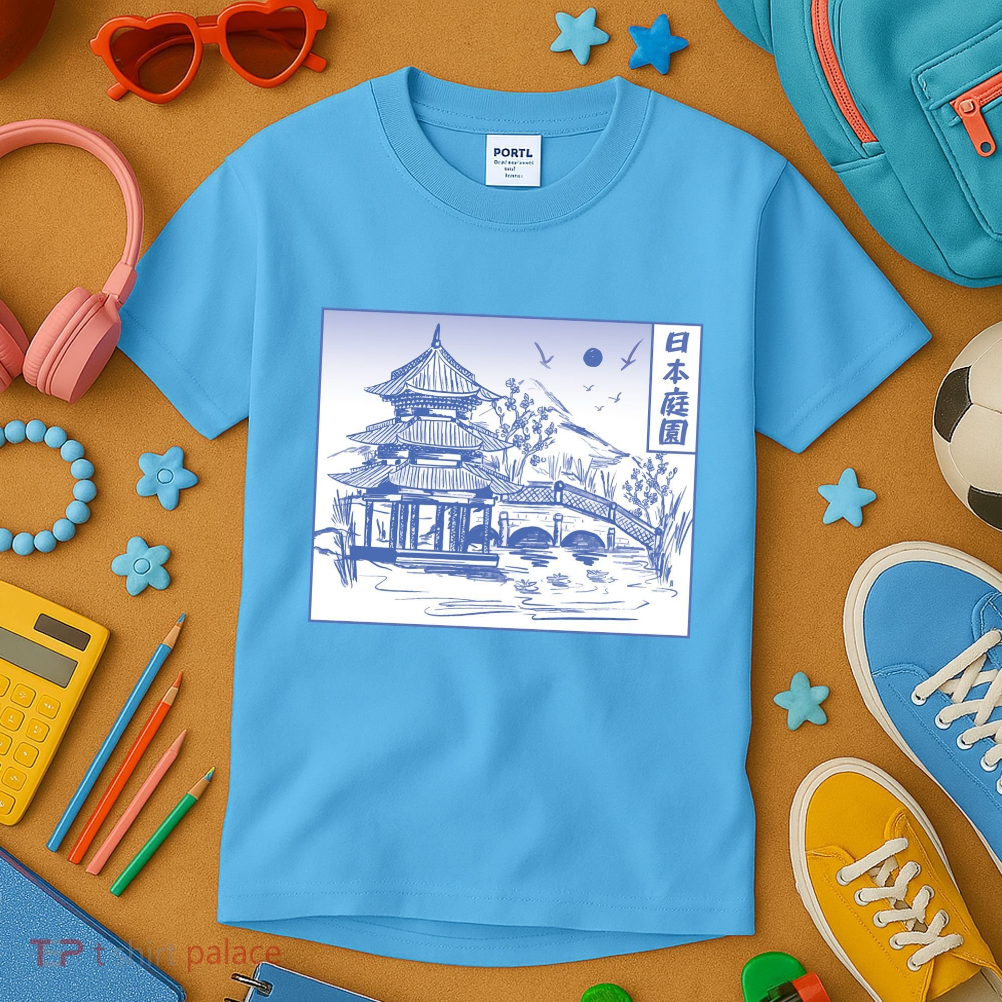 Japanese Garden Art Kids T-Shirt