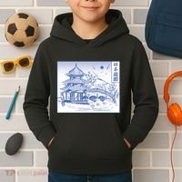 Japanese Garden Line Kids Hoodie thumb 2