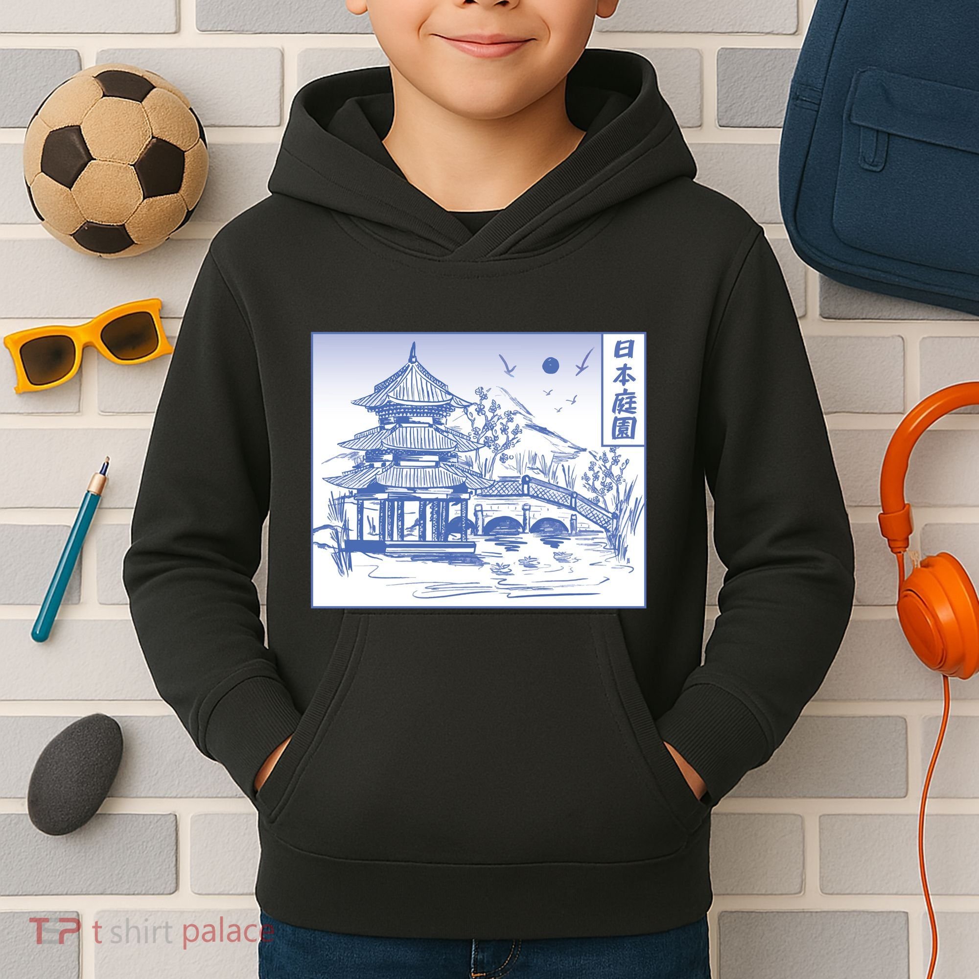 Japanese Garden Line Kids Hoodie