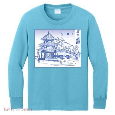 Japanese Garden Line Kids Long Sleeve Shirt
