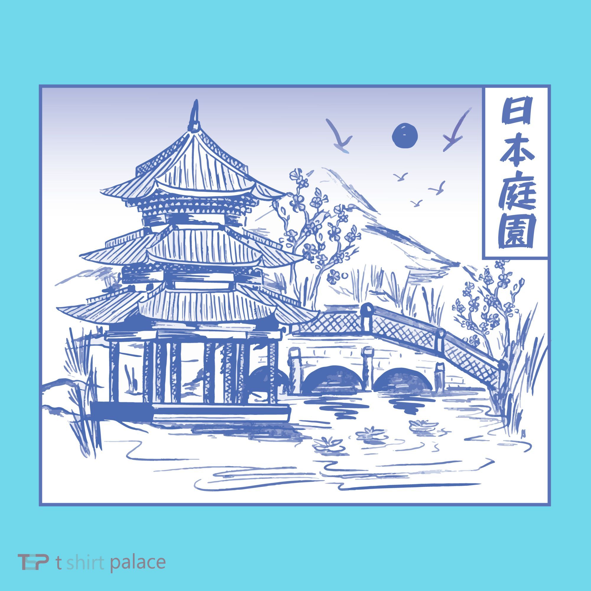 Japanese Garden Line Kids Long Sleeve Shirt