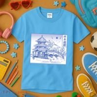 Japanese Garden Line Kids T-Shirt thumb 3