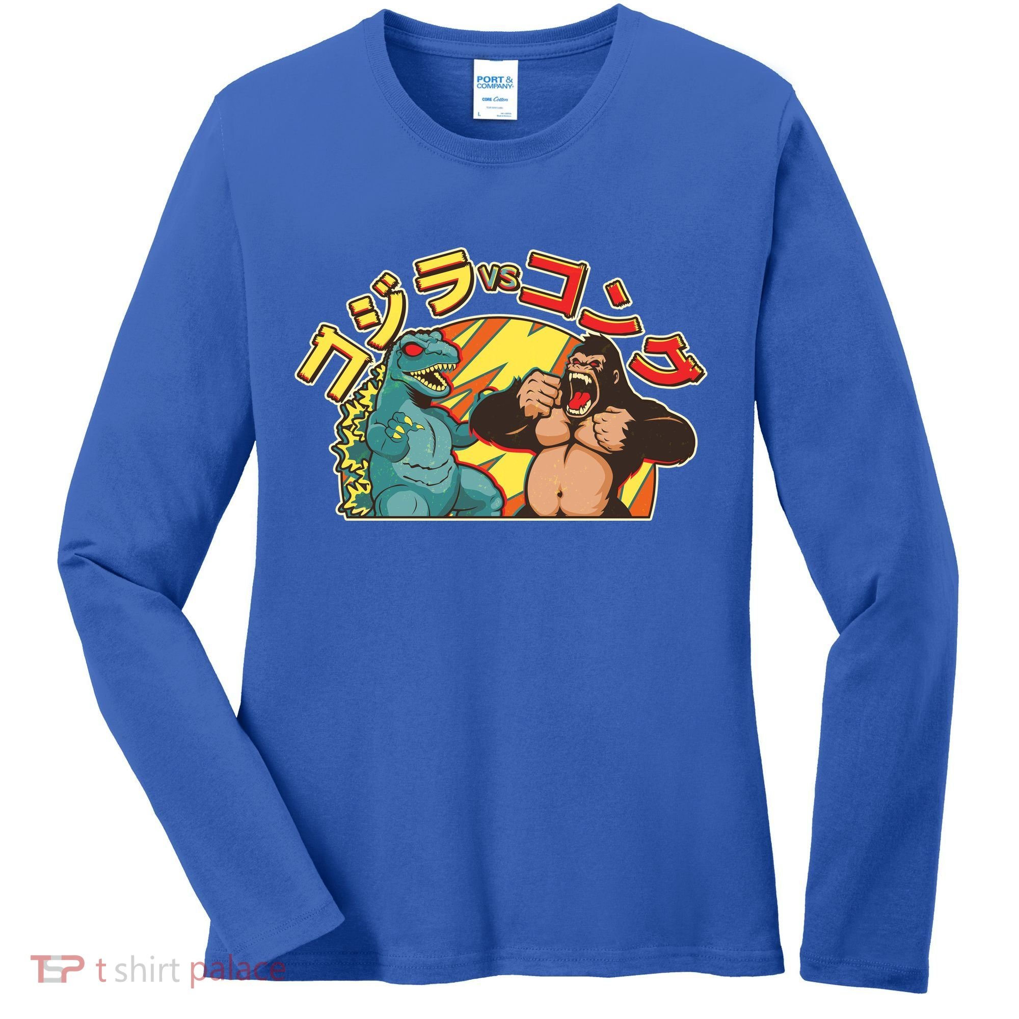 Japanese Zilla Verse Kong Retro Monster Women's Long Sleeve Shirt