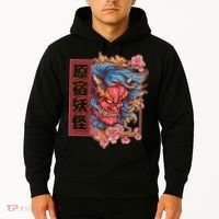 Japanese Harajuku Yokai Oni Monster Hoodie thumb 2