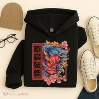 Japanese Harajuku Yokai Oni Monster Hoodie thumb 4