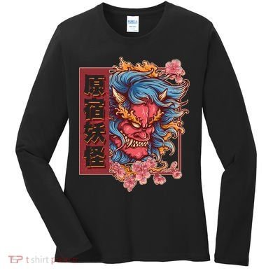 Japanese Harajuku Yokai Oni Monster Women's Long Sleeve Shirt