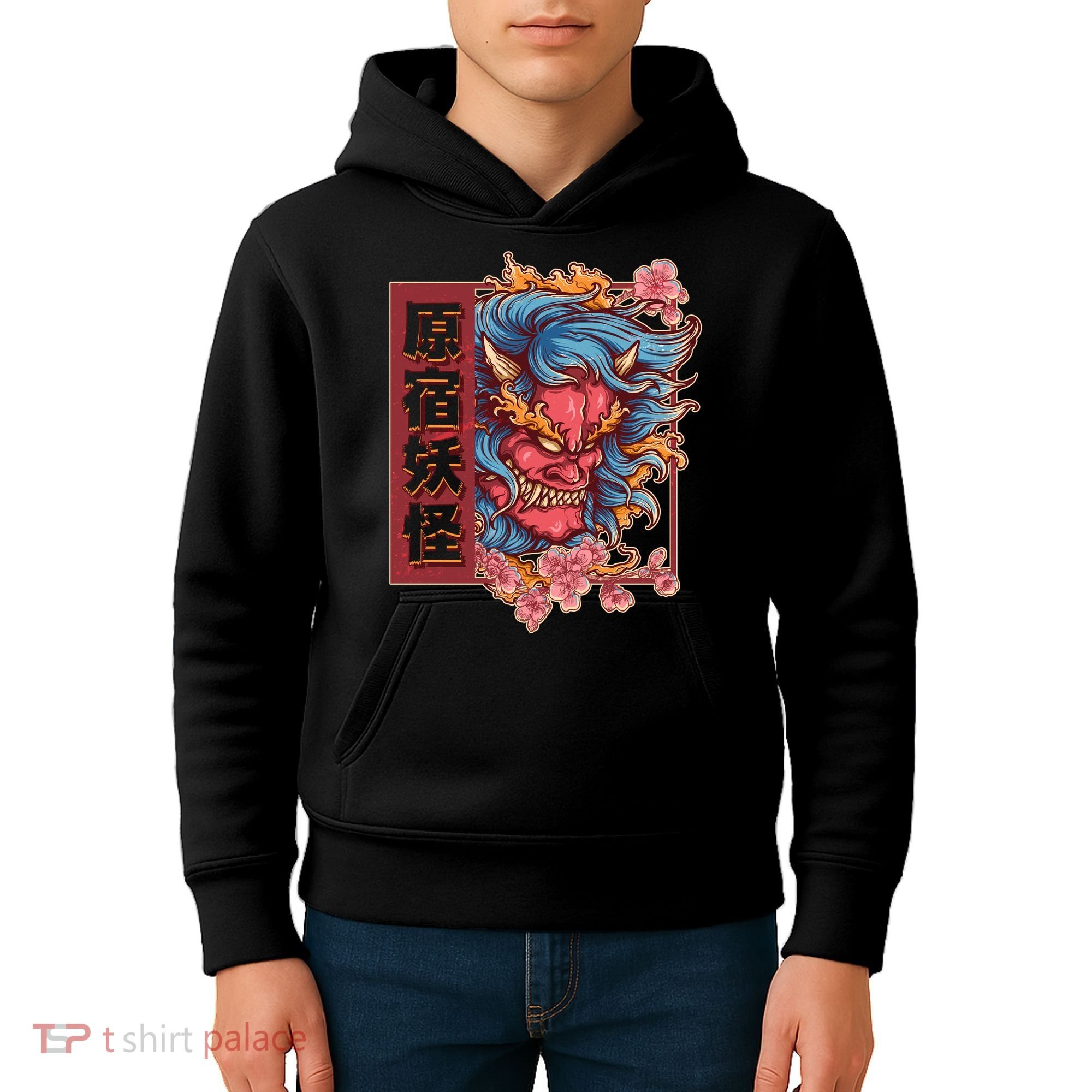 Japanese Harajuku Yokai Oni Monster Kids Hoodie