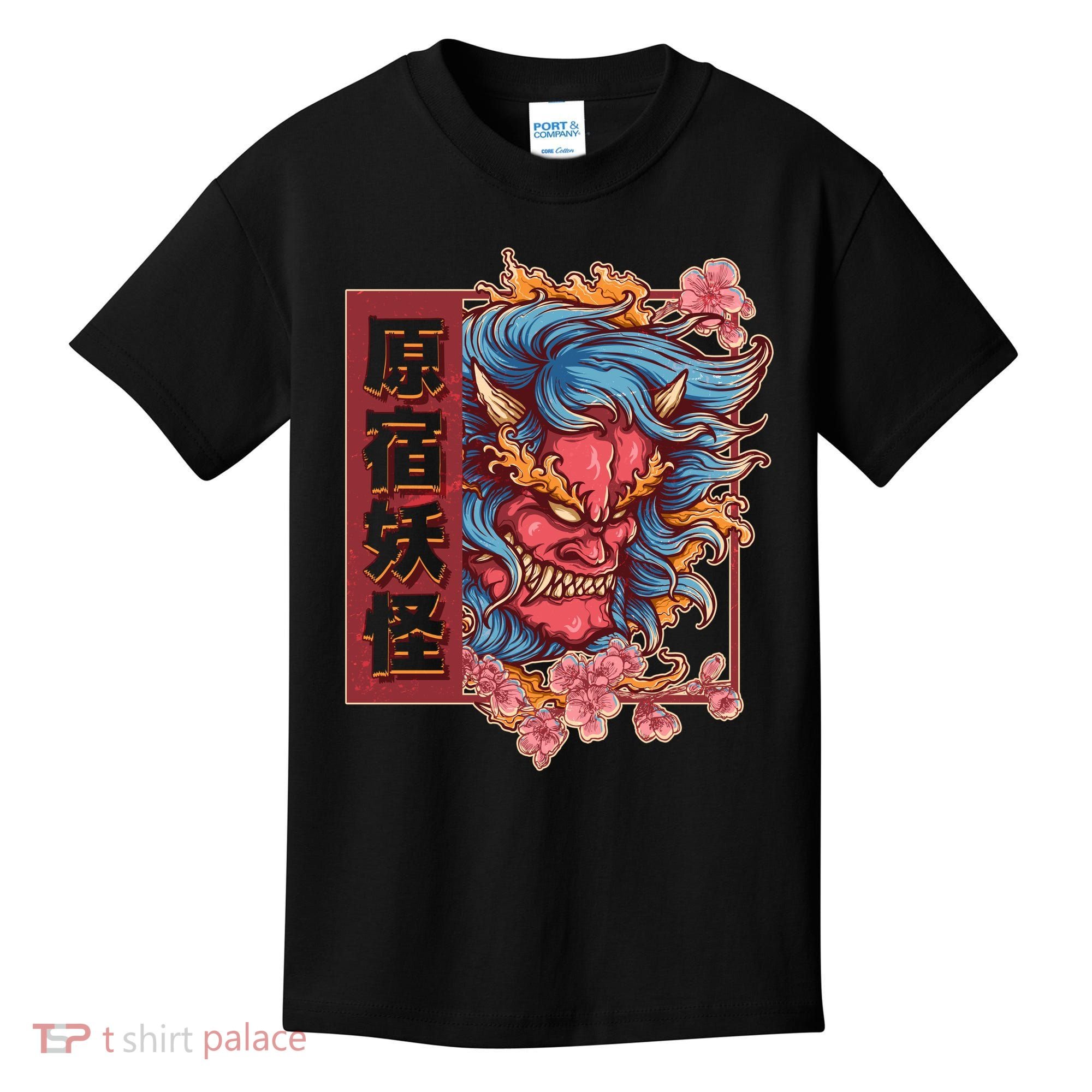 Japanese Harajuku Yokai Oni Monster Kids T-Shirt