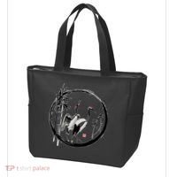 Japanese Ink Painting Cranes Bamboo Birds Tote Bag thumb 3