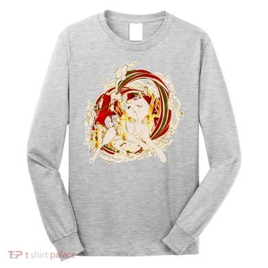 Japanese Mythology Okami Wolf Long Sleeve Shirt