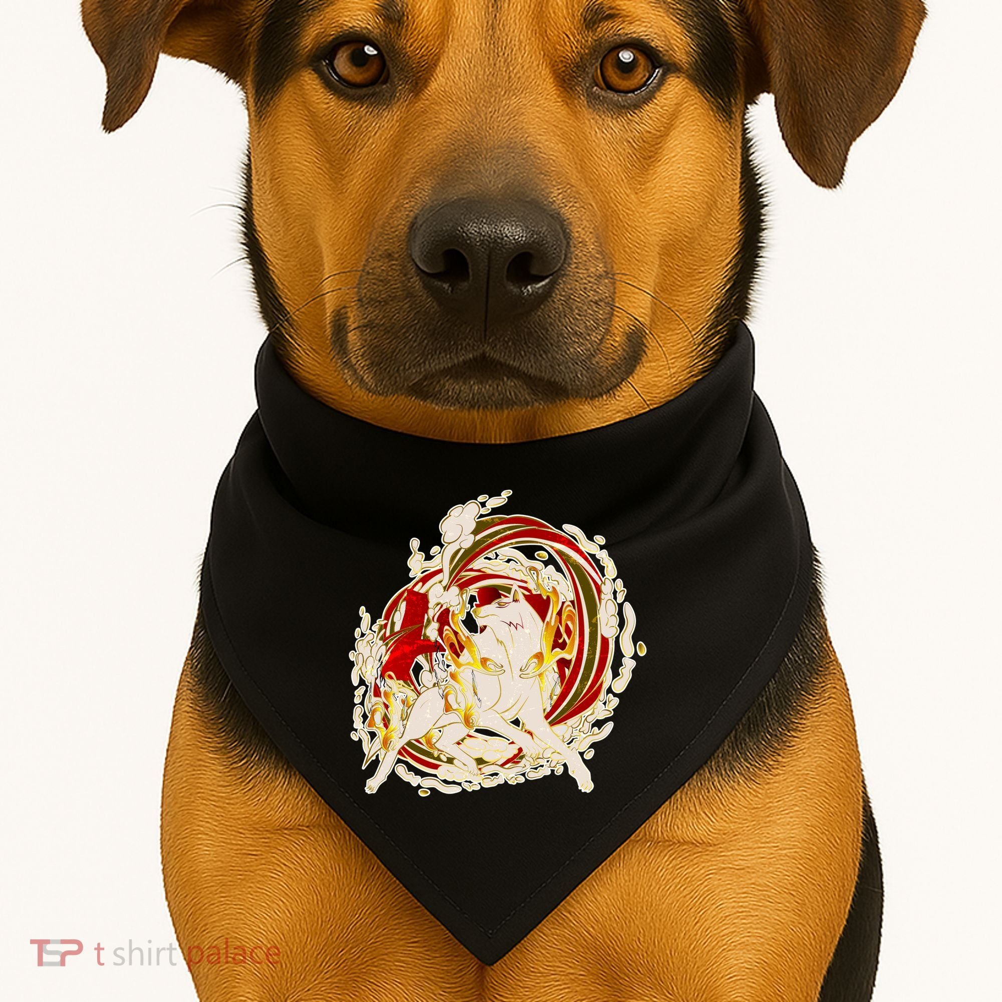 Japanese Mythology Okami Wolf USA-Made Doggie Bandana
