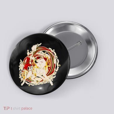 Japanese Mythology Okami Wolf Button