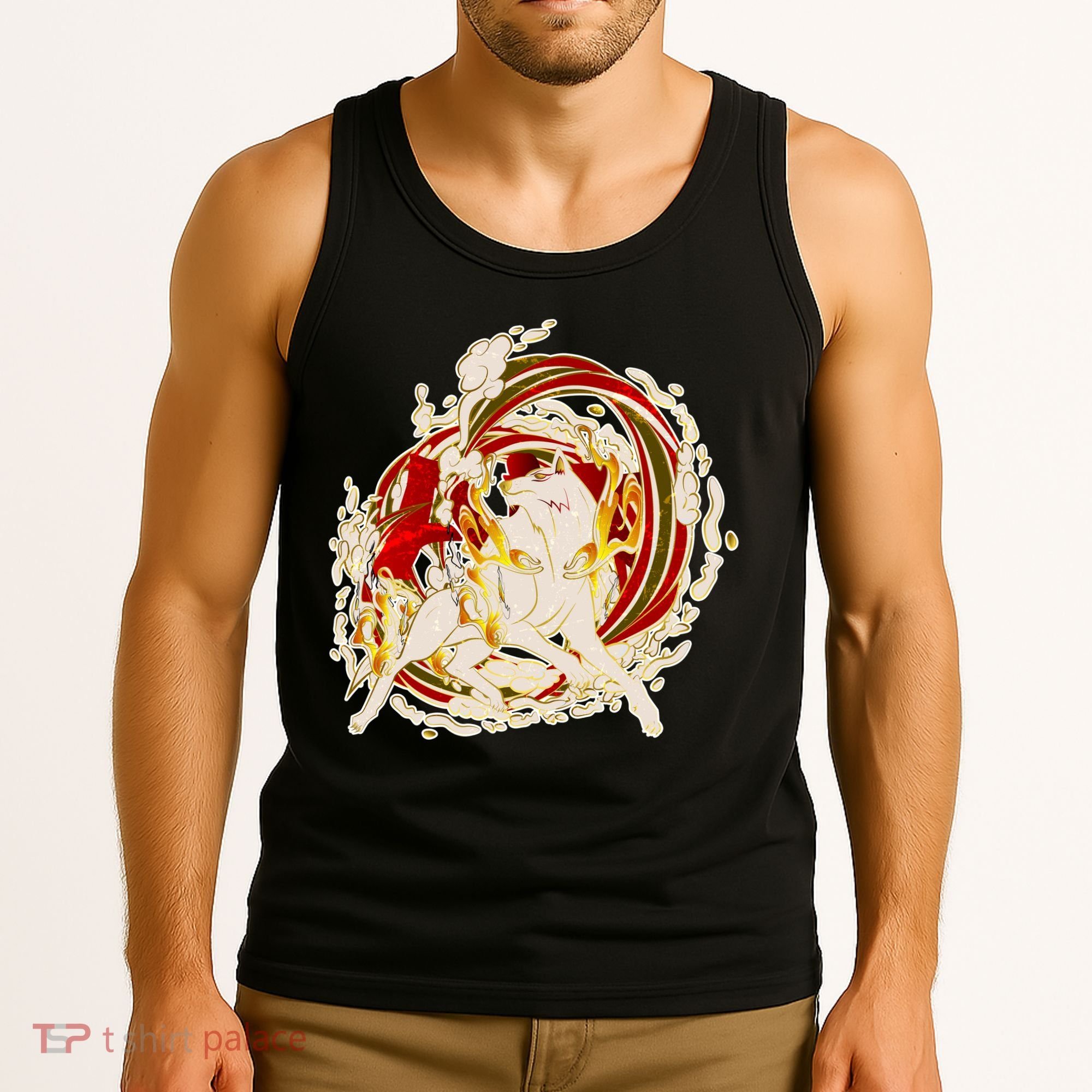 Japanese Mythology Okami Wolf Tank Top