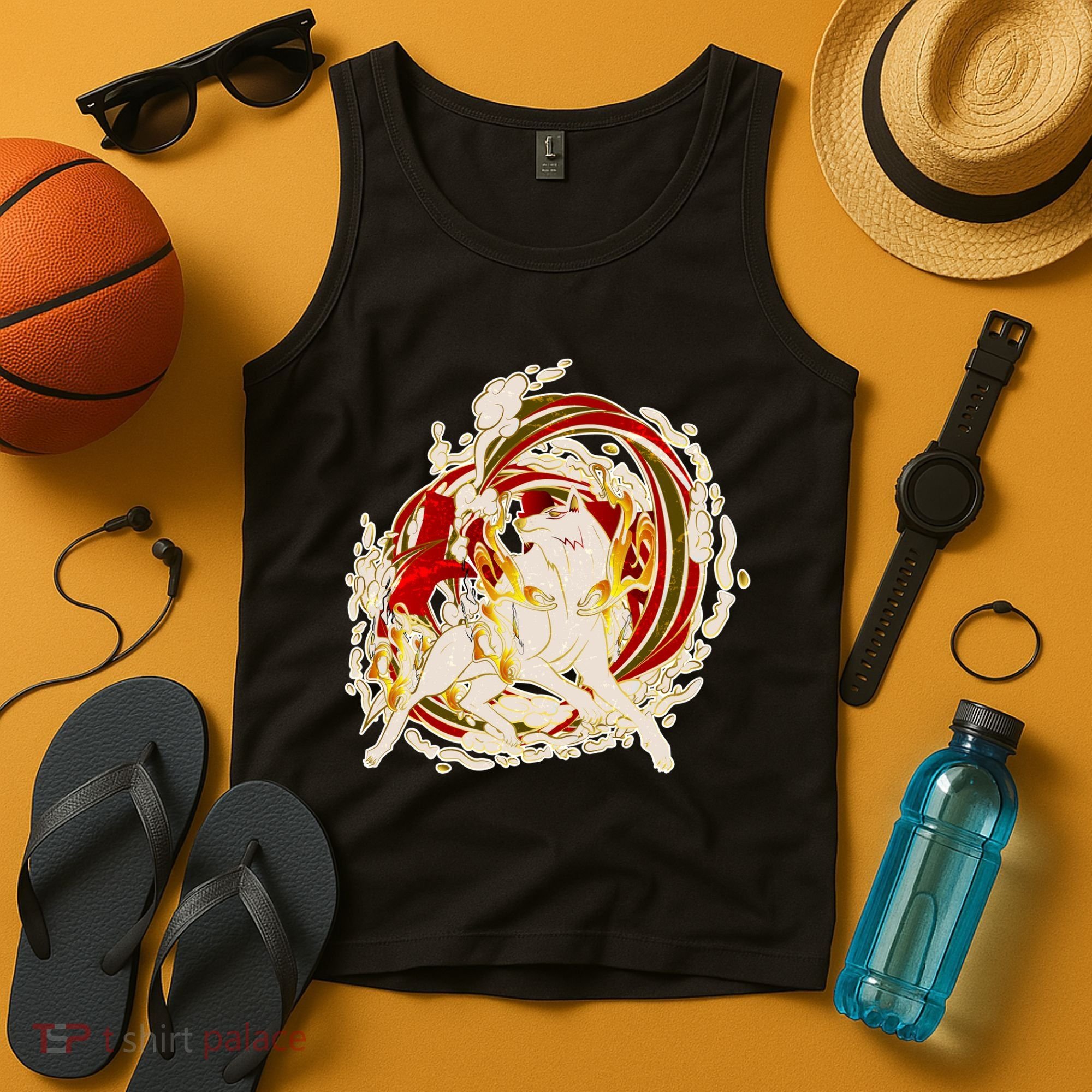 Japanese Mythology Okami Wolf Tank Top