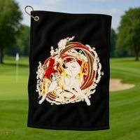 Japanese Mythology Okami Wolf Golf Towel thumb 1
