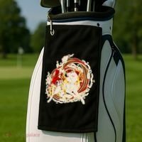 Japanese Mythology Okami Wolf Golf Towel thumb 2