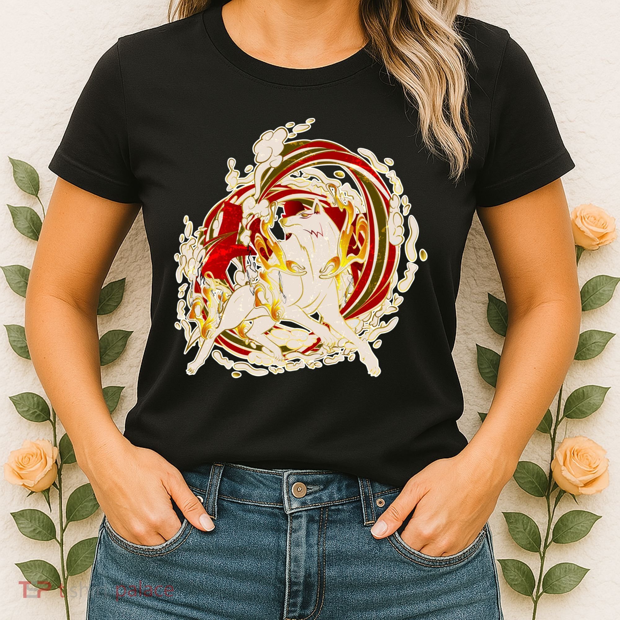 Japanese Mythology Okami Wolf Women's T-Shirt