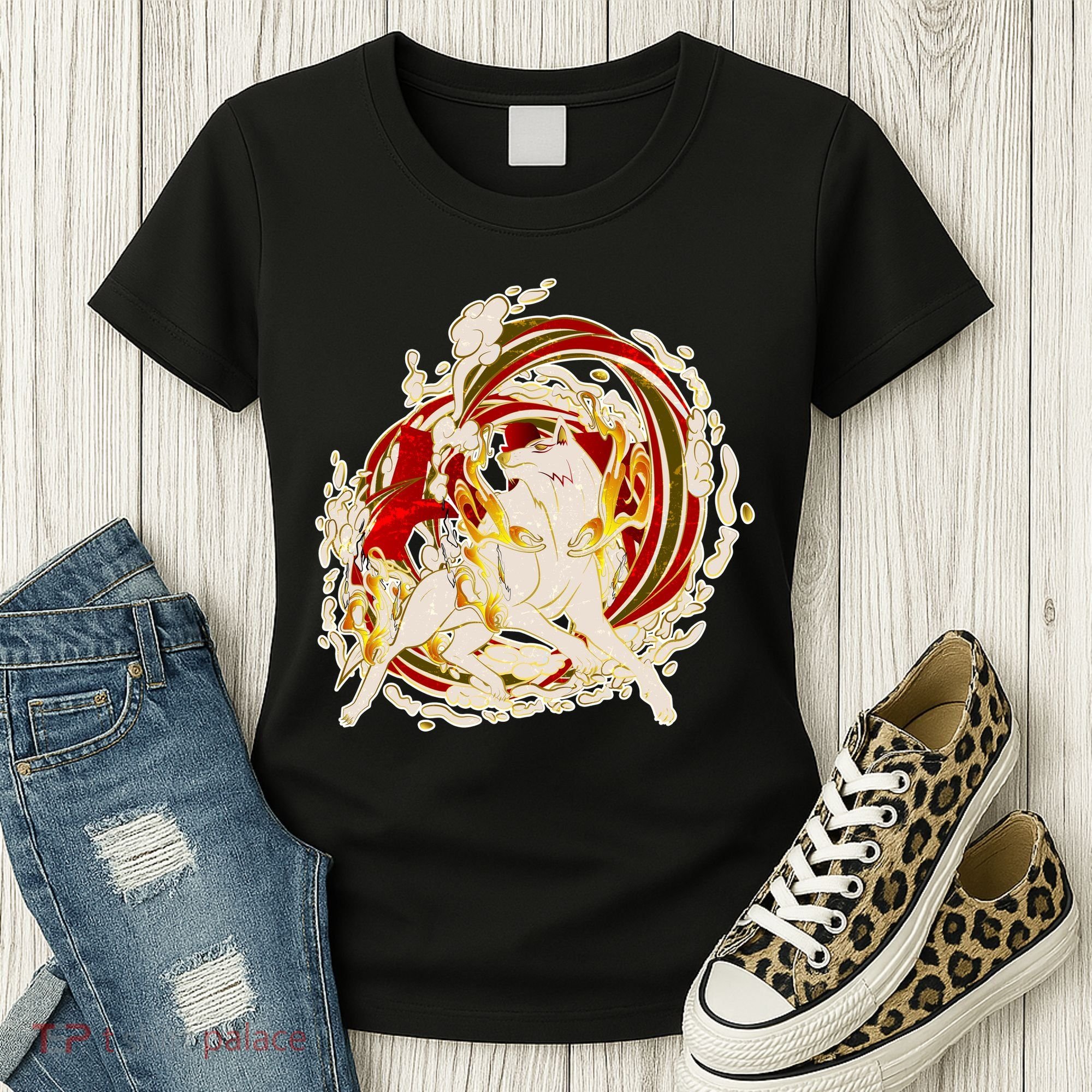 Japanese Mythology Okami Wolf Women's T-Shirt