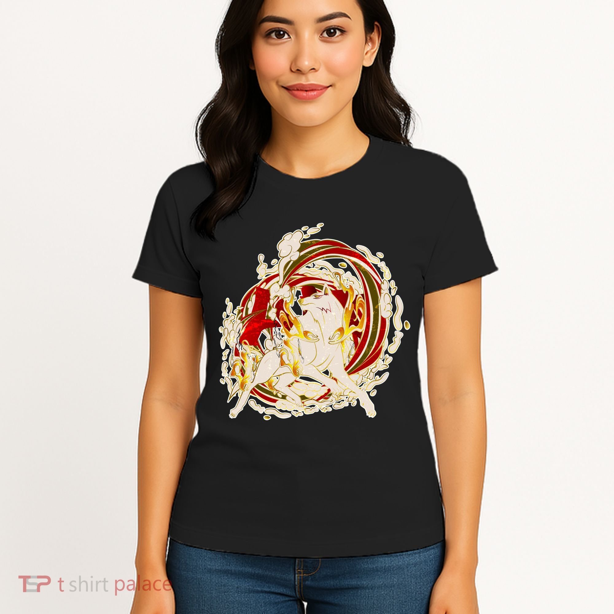 Japanese Mythology Okami Wolf Women's T-Shirt