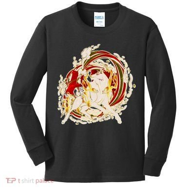 Japanese Mythology Okami Wolf Kids Long Sleeve Shirt