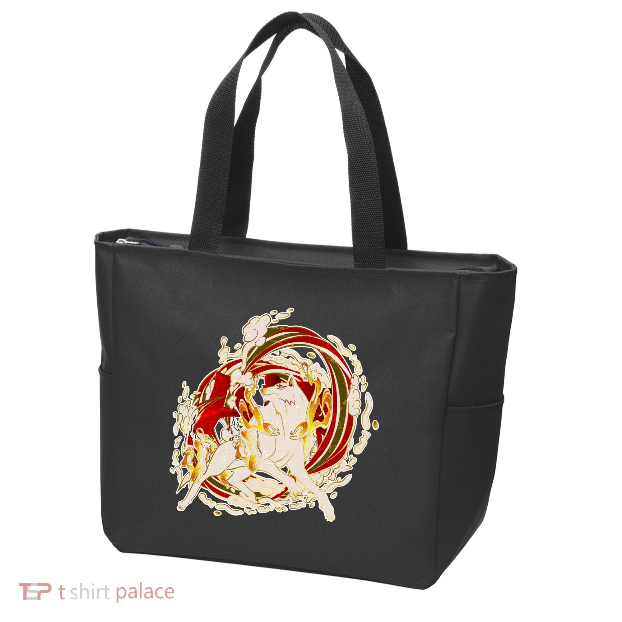 Japanese Mythology Okami Wolf Tote Bag