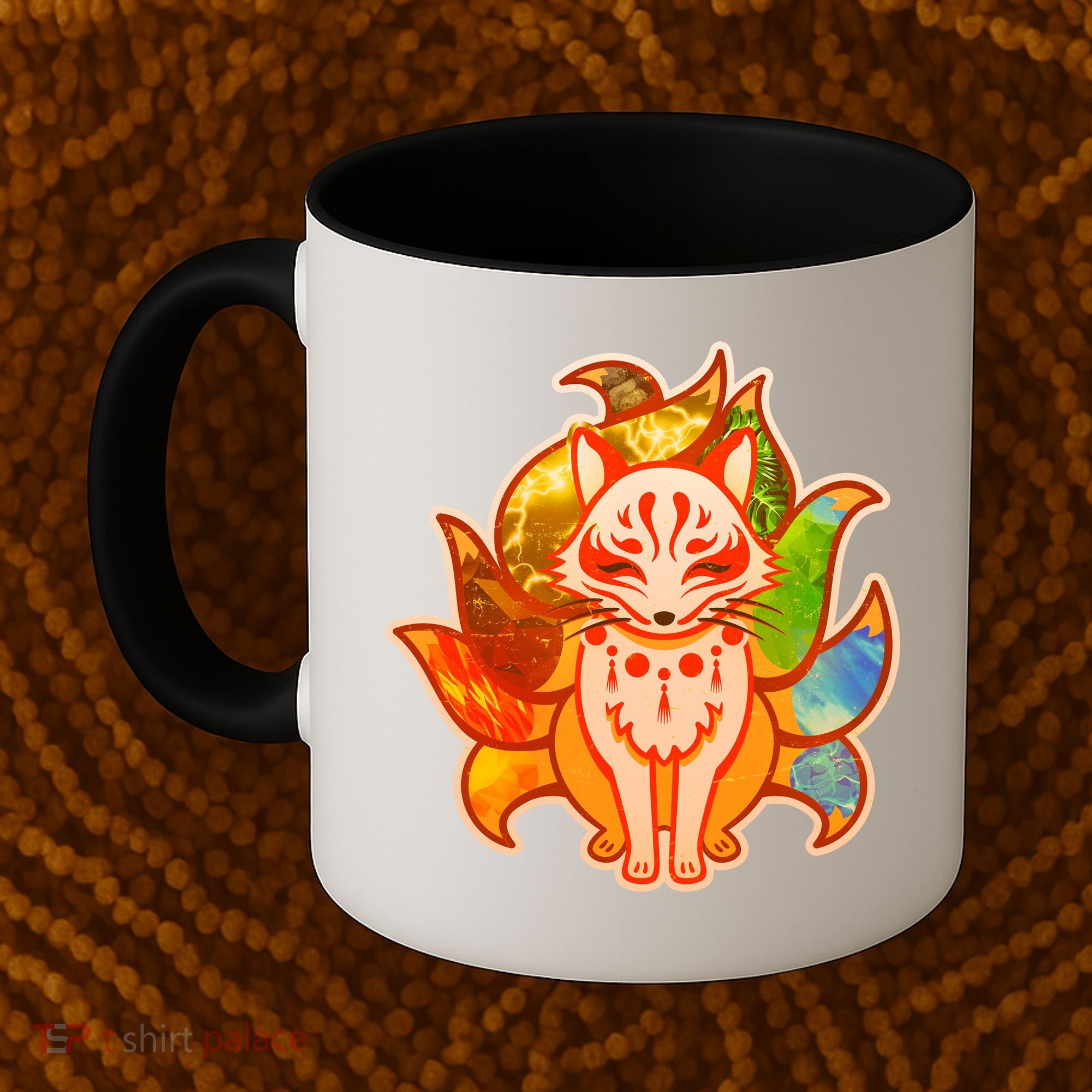 Japanese Nine Tails Kitsune Fox Elements Seasons Coffee Mug