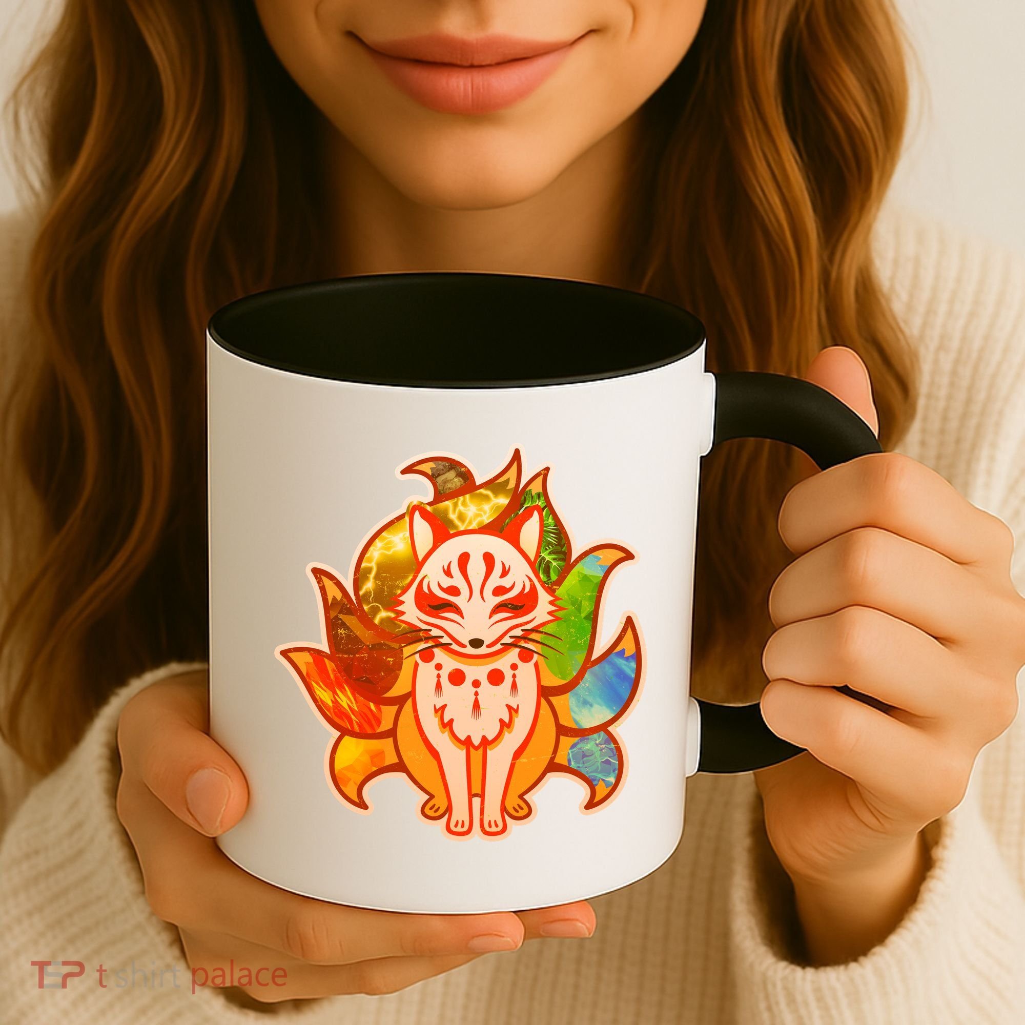 Japanese Nine Tails Kitsune Fox Elements Seasons Coffee Mug