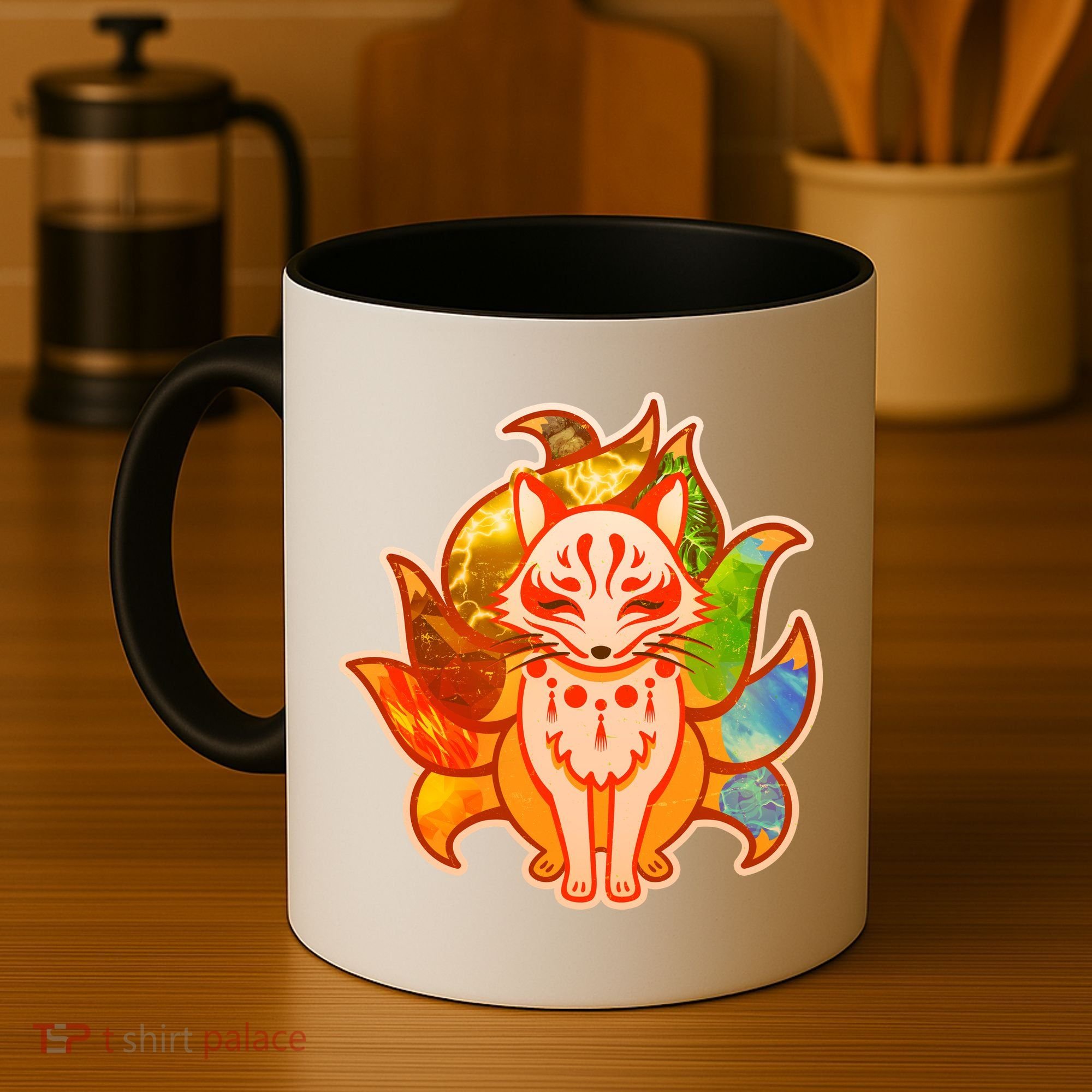 Japanese Nine Tails Kitsune Fox Elements Seasons Coffee Mug