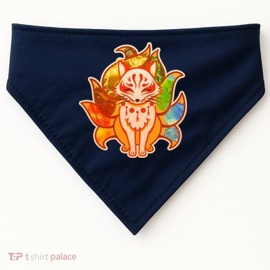 Japanese Nine Tails Kitsune Fox Elements Seasons USA-Made Doggie Bandana