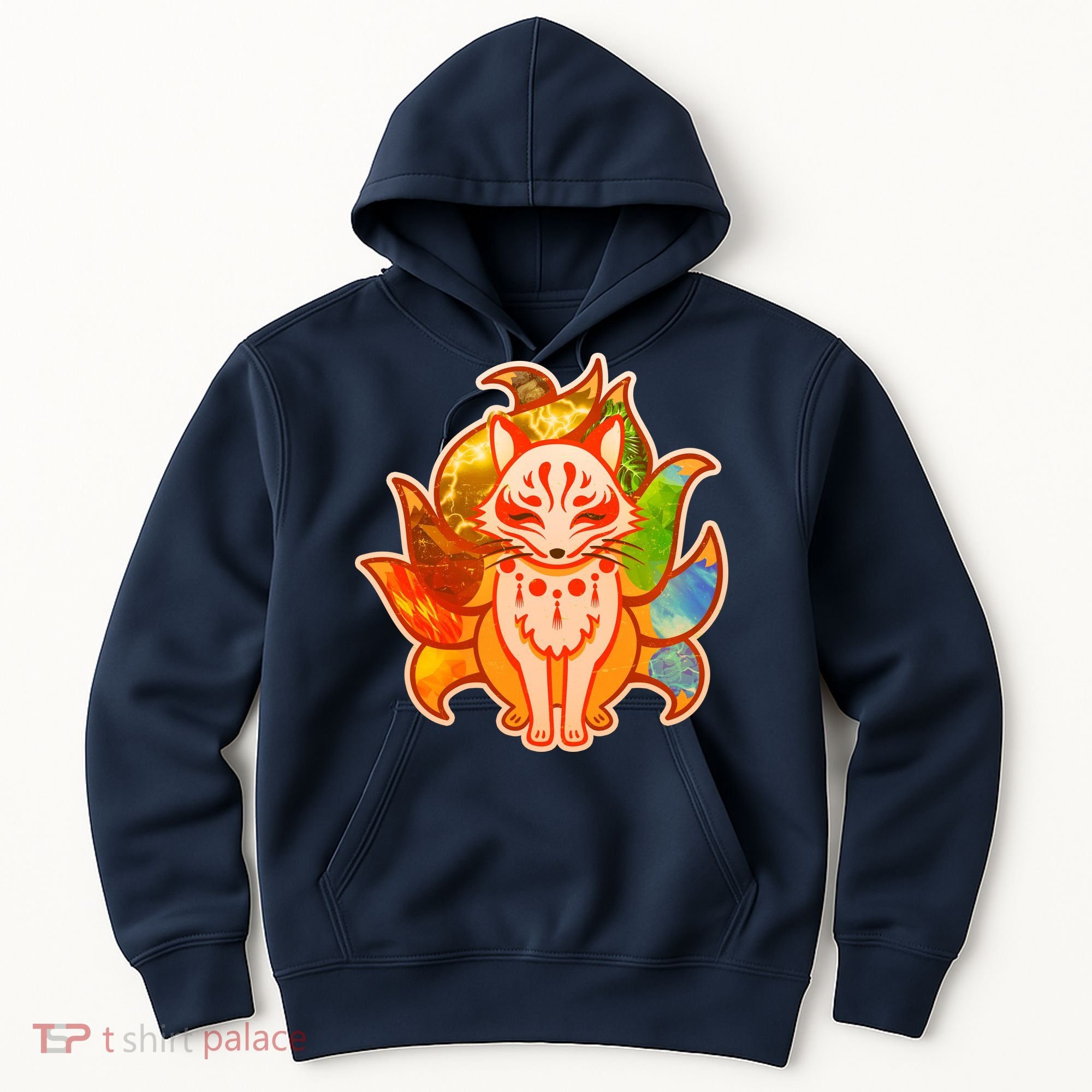 Japanese Nine Tails Kitsune Fox Elements Seasons Hoodie