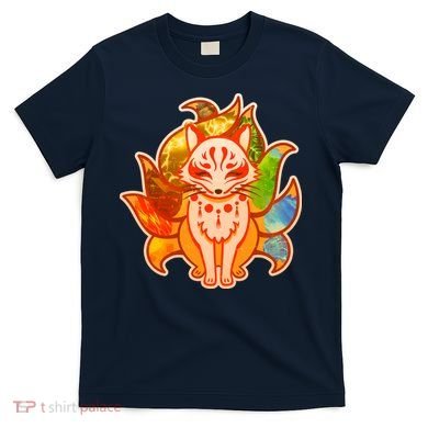 Japanese Nine Tails Kitsune Fox Elements Seasons T-Shirt