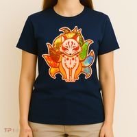 Japanese Nine Tails Kitsune Fox Elements Seasons T-Shirt thumb 4