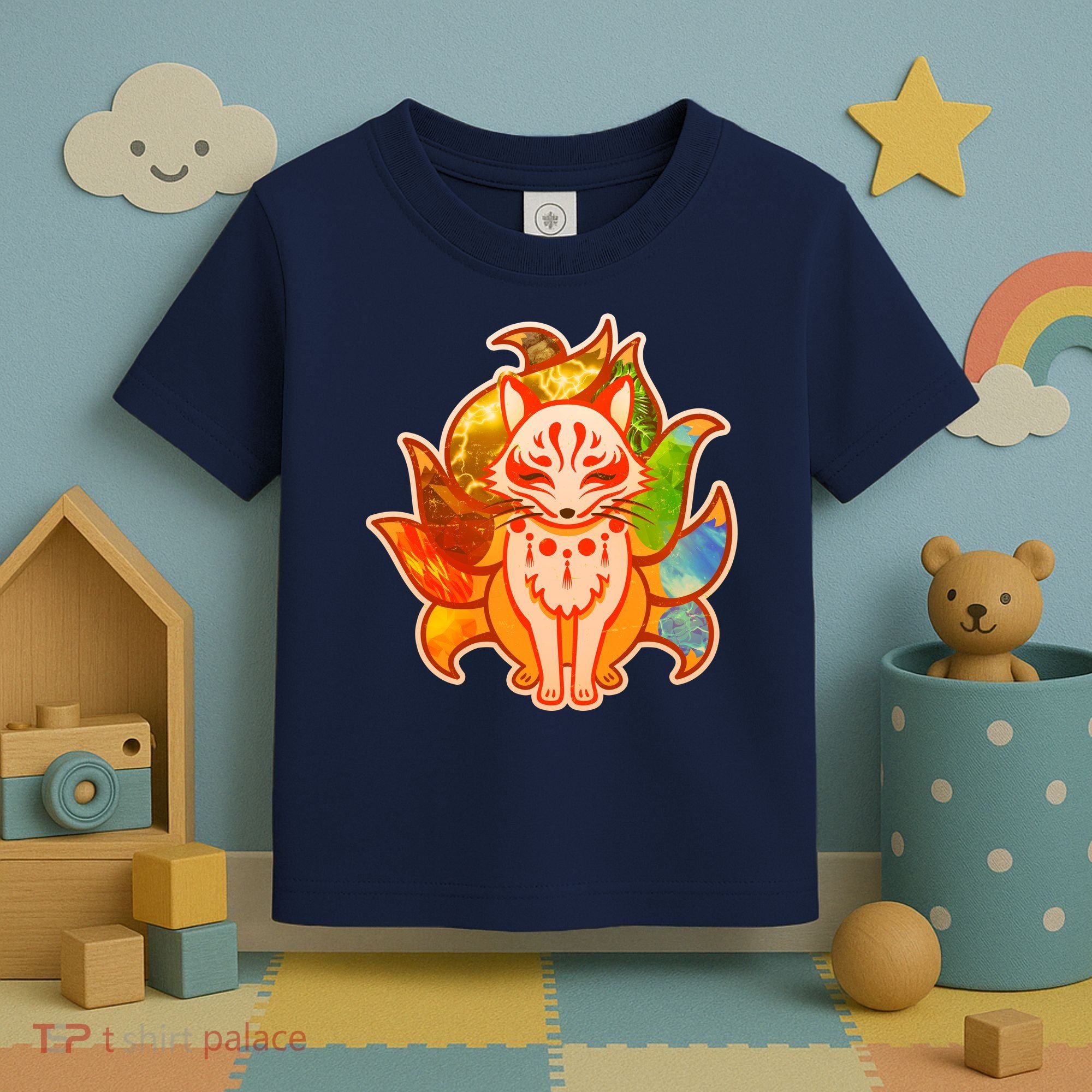 Japanese Nine Tails Kitsune Fox Elements Seasons Toddler T-Shirt