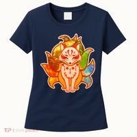 Japanese Nine Tails Kitsune Fox Elements Seasons Women's T-Shirt thumb 0