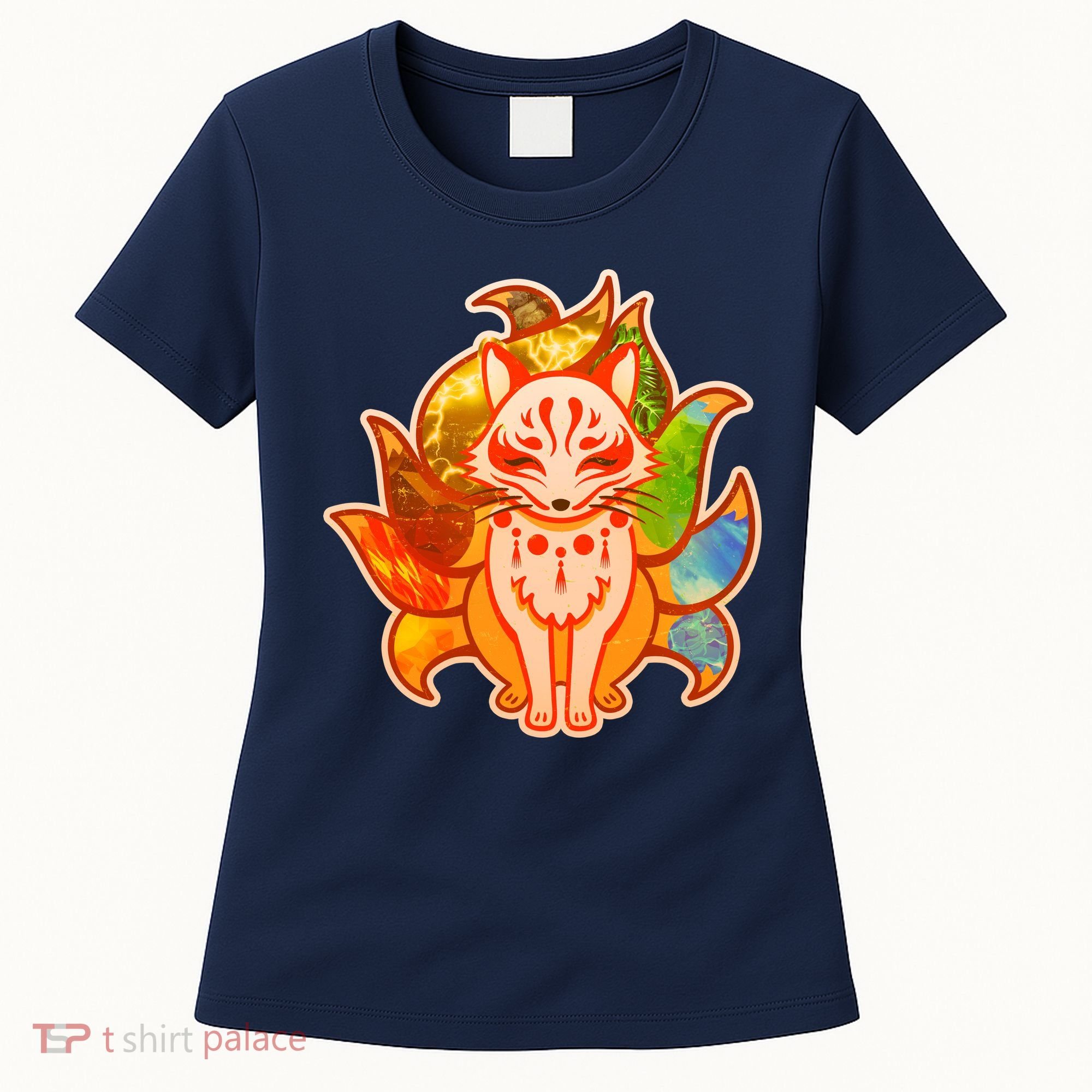 Japanese Nine Tails Kitsune Fox Elements Seasons Women's T-Shirt
