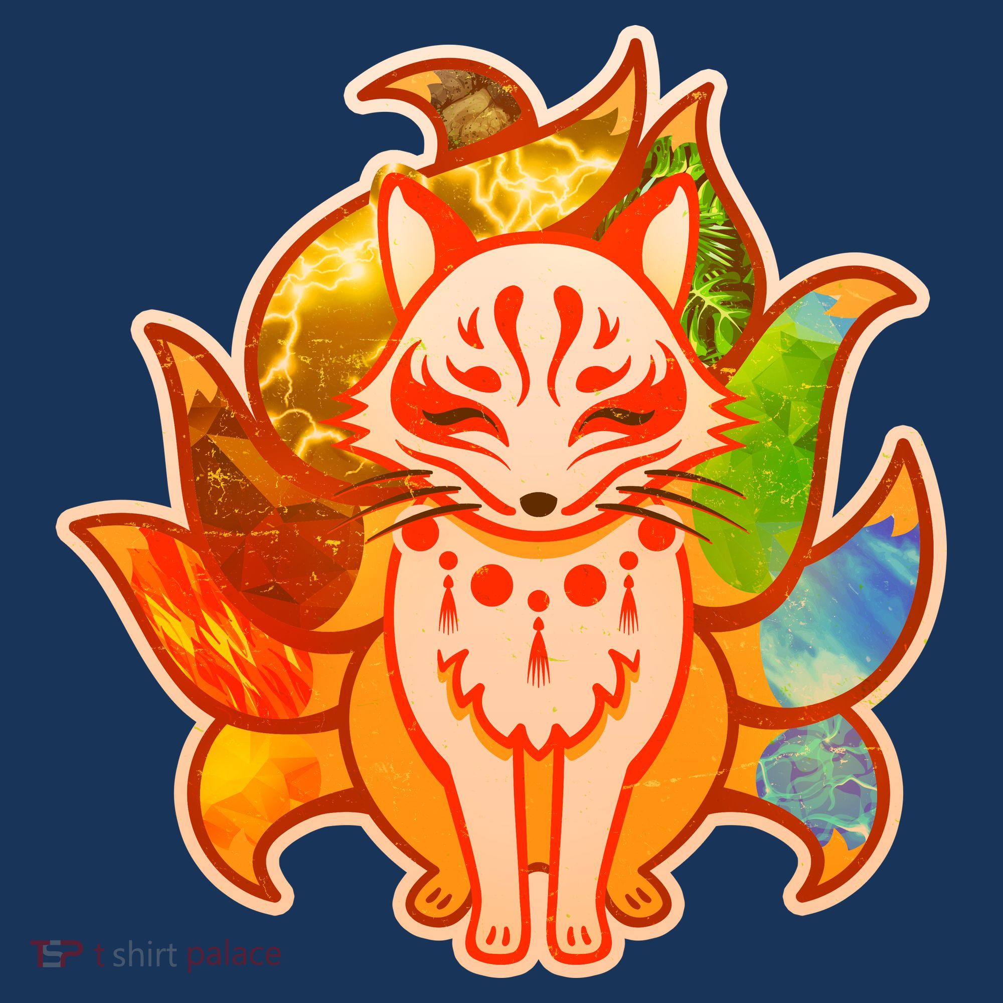 Japanese Nine Tails Kitsune Fox Elements Seasons Women's T-Shirt