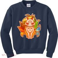 Japanese Nine Tails Kitsune Fox Elements Seasons Kids Sweatshirt thumb 0